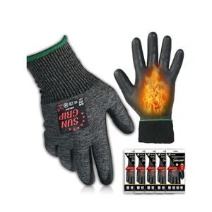 HANWOO SUNGRIP Winter Thermal NBR Work Gloves 5 Pairs
